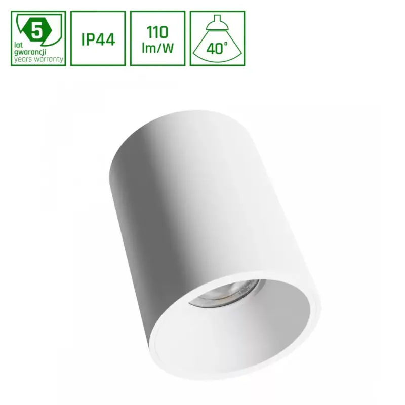 ORBITO SURFACE 10W WW 230V 40DEG IP44 UGR<19 RA90 FI75X100MM WHITE ROUND 5Y SLI043036WW_PW SpectrumLED Akciós ár