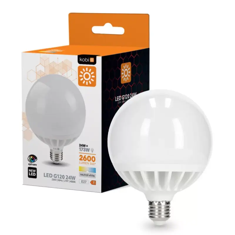 E27 LED-fényforrás, 24 W, Természetes fehér NW 4000K 2600lm, KOBI-001151 KOBI Árcsökkenés