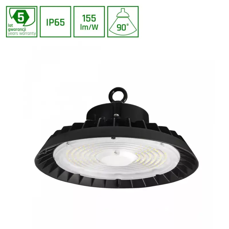 Gyors kiszállítás PLATEO 4 Csarnokvilágító, 90°, IP65, IK09, 100-200 W, szabályozható, Hideg fehér, fekete SLI044029CW_PW SpectrumLED