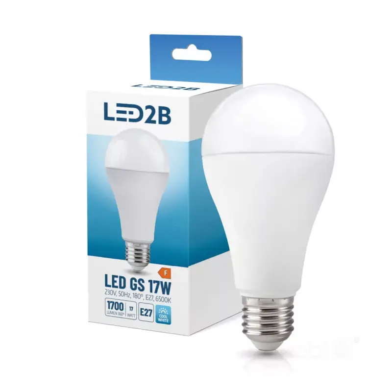 E27 LED-fényforrás, 17 W, Hideg fehér CW 6500K lm, KOBI-004297 KOBI Újdonság