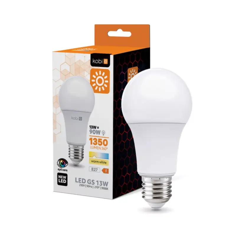 Árengedmény E27 LED-fényforrás, 13 W, Meleg fehér WW K lm, KOBI-001178 SpectrumLED