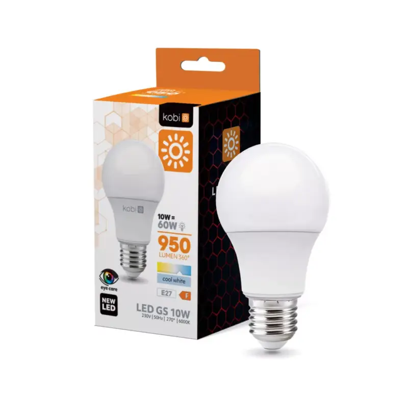Kihagyhatatlan ajánlat E27 LED-fényforrás, 10 W, Természetes fehér NW 4000K 950lm, KOBI-001172 KOBI