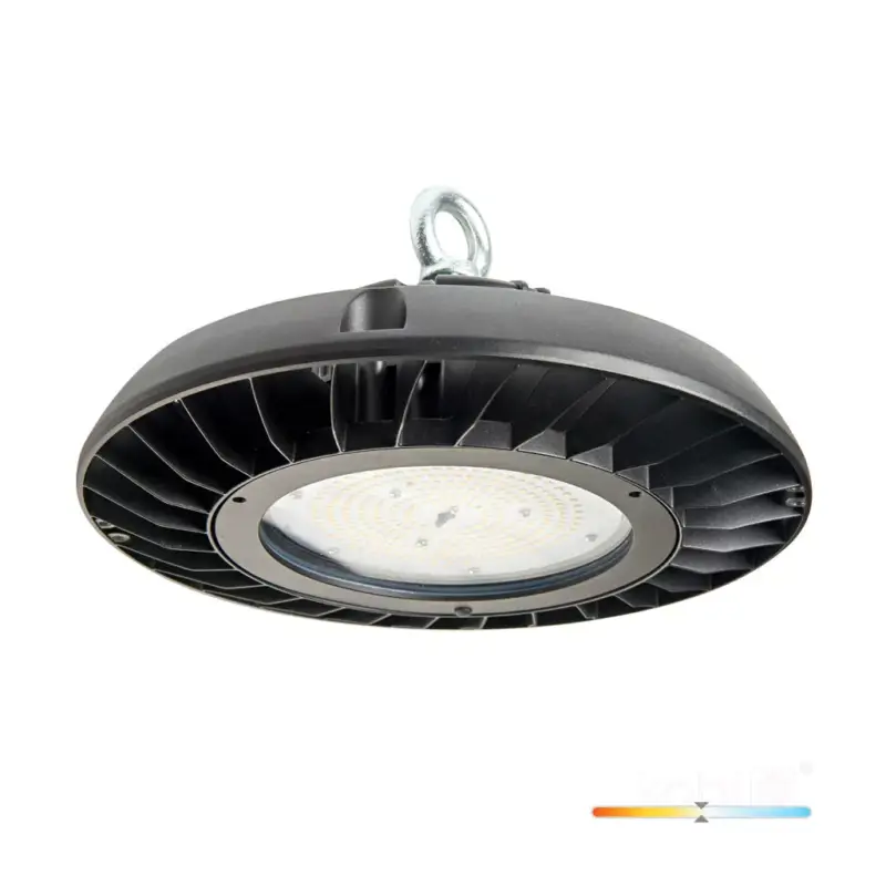 Ne maradj le NEO Csarnokvilágító, 110°, IP65, IK07, 200 W, szabályozható, Természetes fehér, fekete KOBI-000069 KOBI