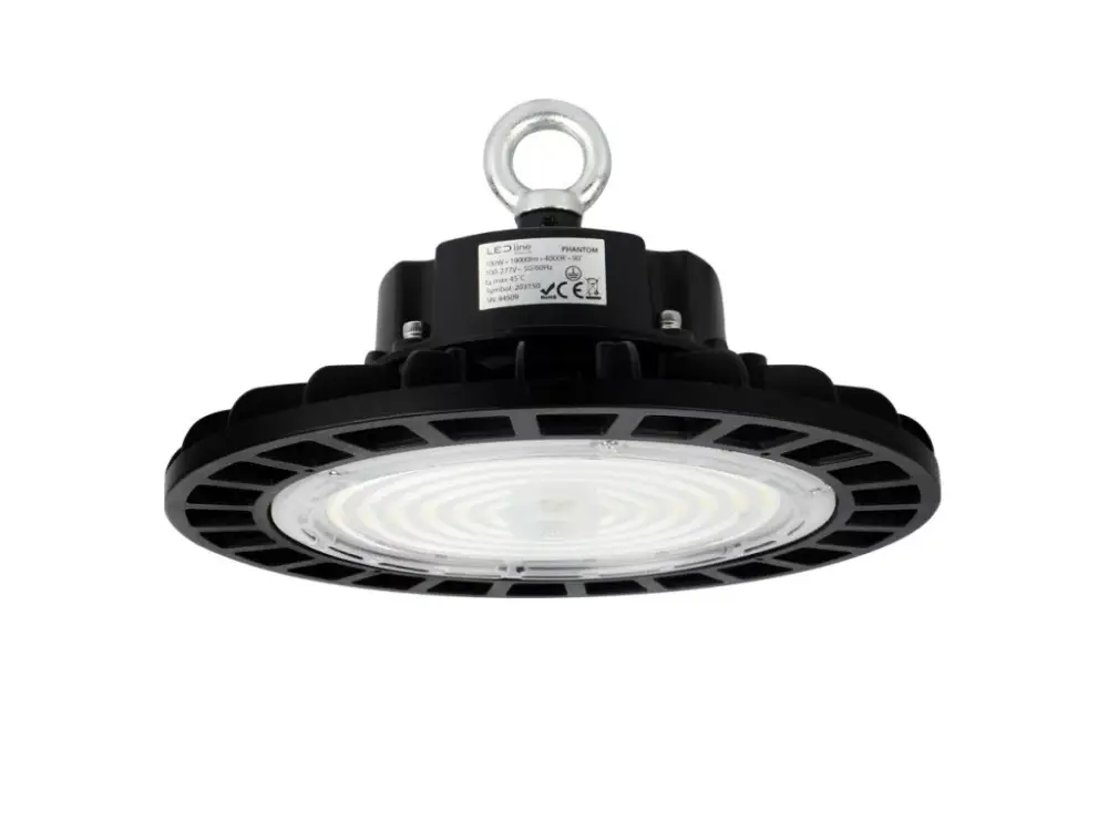 Prémium PHANTOM Csarnokvilágító, 120°, IP65, IK08, 70 W, Természetes fehér, fekete, 5 év garancia LL-206601 LED line