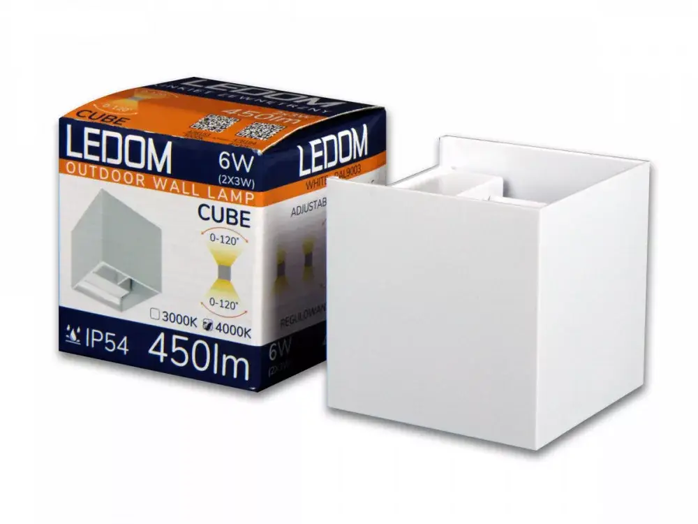 Vedd meg most LEDline LEDOM Outdoor wall mounted luminaire LED 2x3W 4000K IP54 white CUBE LL-478184 SpectrumLED