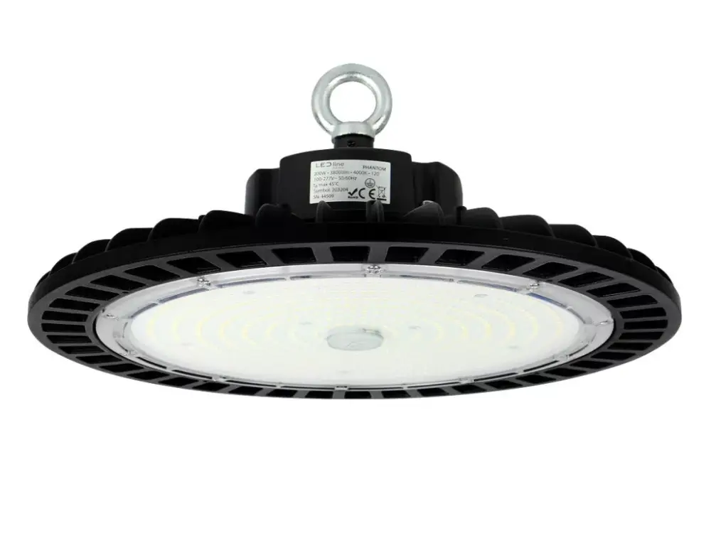 PHANTOM Csarnokvilágító, 60°, IP65, IK08, 200 W, Természetes fehér, fekete, 5 év garancia LL-219250 LED line Biztonságos fizetés