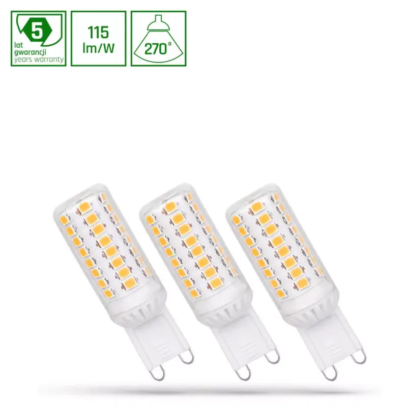 Exkluzív ajánlat G9 LED-fényforrás, 4 W, szabályozható, Hideg fehér, 5 év garancia CW 6000K 460lm, WOJ14486_4W SpectrumLED