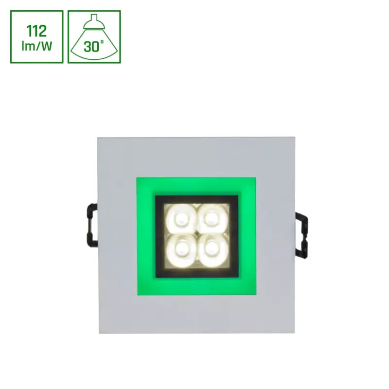 FIALE 4LED 4X1W 30DEG 230V SQUARE WW LED SPOT GREEN keret SLI021017WW_GREEN SpectrumLED Expressz szállítás