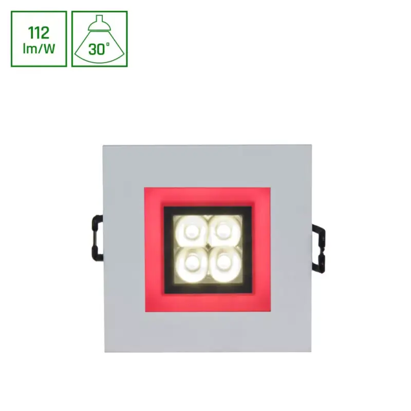 FIALE 4LED 4X1W 30DEG 230V SQUARE CW LED SPOT RED keret SLI021017CW_RED SpectrumLED Kiárusítás
