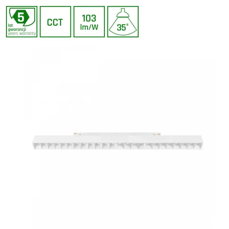 Prémium SYSTEM SHIFT CCT- GRID L TRACK LIGHT 440X23X42MM 22W 40DEG WHITE CCT SWITCH 5Y WARRANTY WLD40042_CCT SpectrumLED