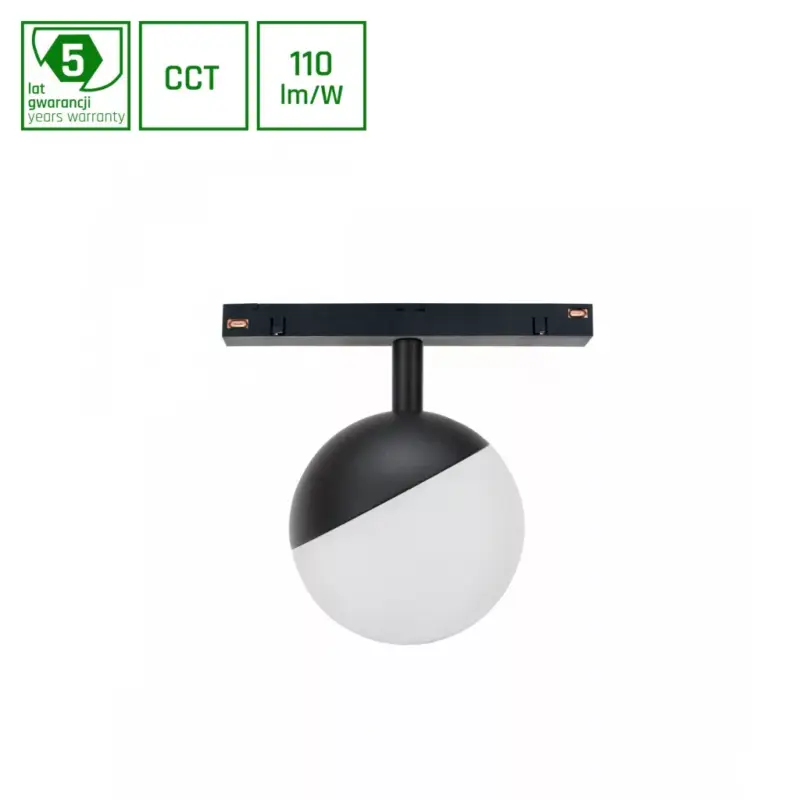 Kiárusítás SYSTEM SHIFT CCT- GLOBE SPHERE TRACK LIGHT FI100X130MM 5W 165DEG BLACK CCT SWITCH 5Y WARRANTY WLD40000_CCT SpectrumLED