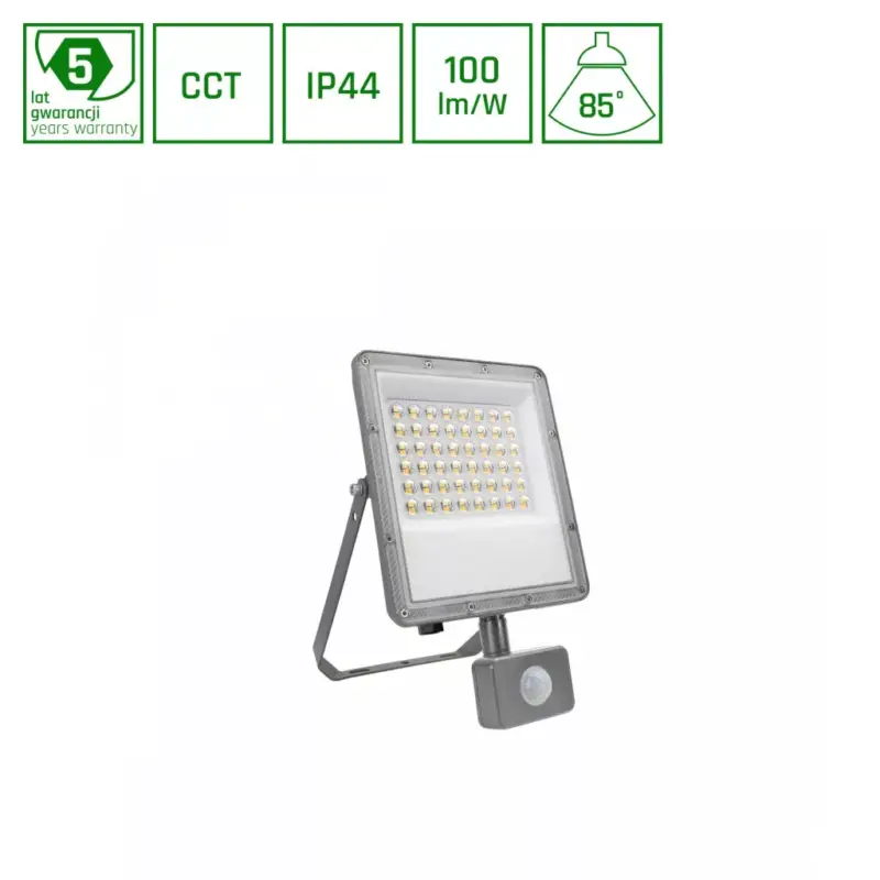 Vedd meg online NOCTIS MAX CCT mozgásérzékelős LED-reflektor, 85°, IP65, 50 W, Szabályozható színhőmérséklet, szürke
