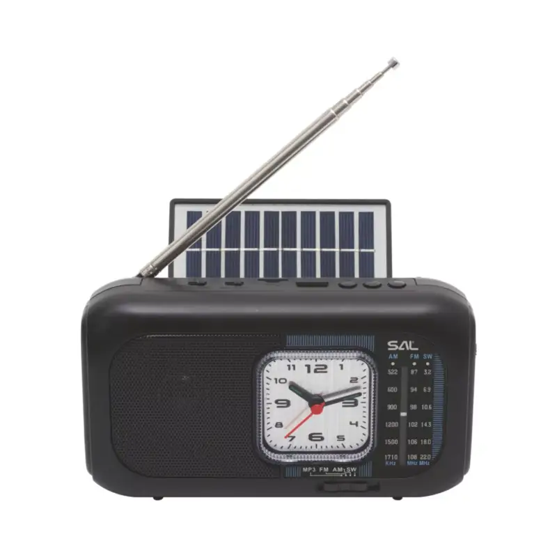 SAL RPH3 napelemes rádió és multimédia lejátszó, hibrid töltés, 3 sávos, napelemes, Bluetooth, cserélhető akkumulátor Outlet