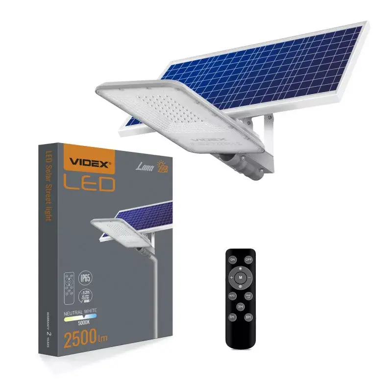 LED Solar Street light VIDEX-STREET-LED-SOLAR-LANA-100W-NW Gyors szállítás