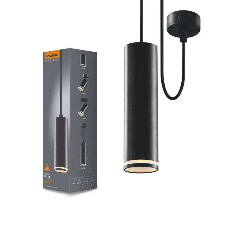 Pendant spotlight luminaire VIDEX-GU10-TATUM-BLACK Árengedmény