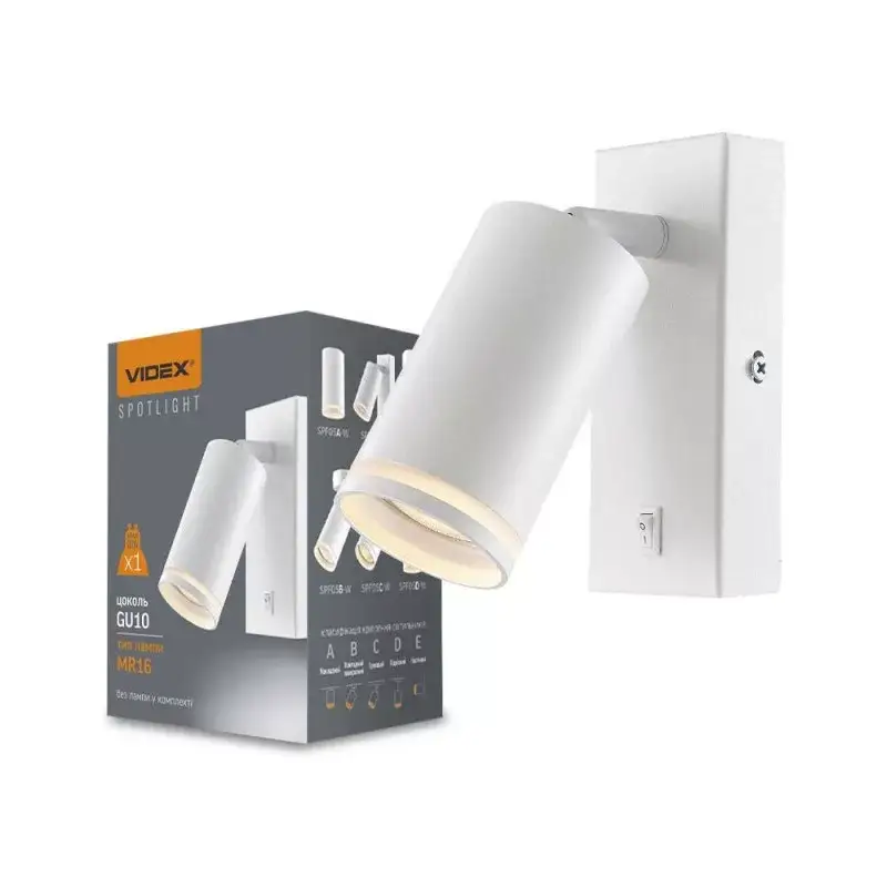 Wall-mounted spot luminaire VIDEX-GU10-KENT-WHITE Biztonságos vásárlás