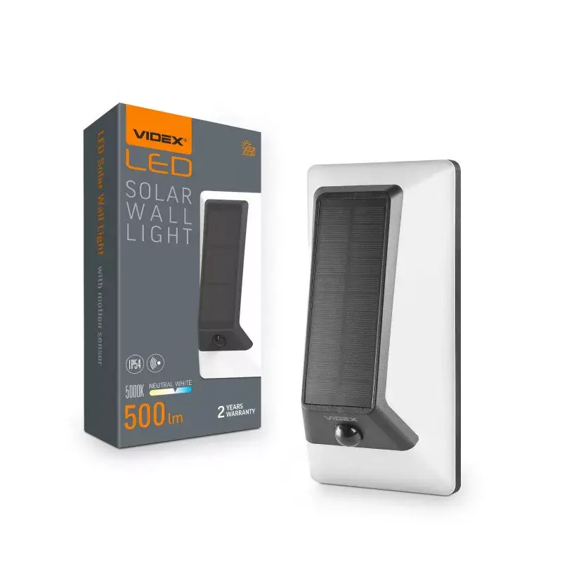 Olcsó LED Solar Wall Light with motion sensor VIDEX VL-BHSO-003-S 500Lm 5000K