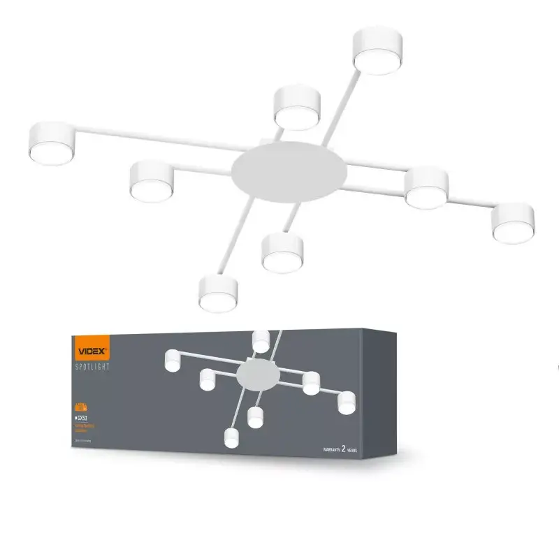 Olcsóbb Ceiling spotlight luminaire VIDEX for 8xGX53 lamp VL-SPF22B-W