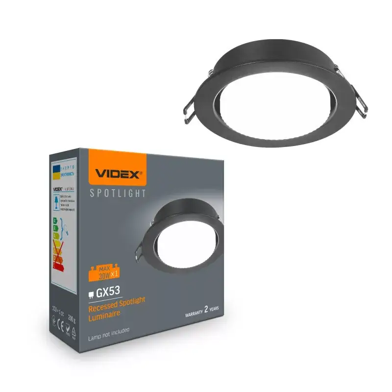 Újdonság Recessed spotlight luminaire VIDEX for GX53 lamp VL-SPF27R-B