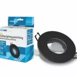 Ceiling lighting point fitting Aqua cast round Fixted black Kedvezmény